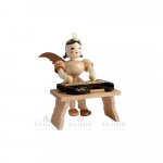 Blank angel with short skirt and zither, natural