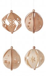 Tree decoration 4 balls 3D wood