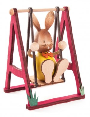 Easter Bunny Stupsi on swing