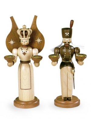Candlesticks angel and miner nature