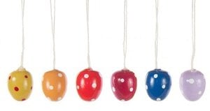 Hanging Easter eggs with dots (10 pieces)