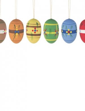 Hanging easter eggs silk mat big (6 pieces)