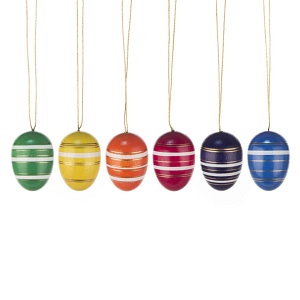 Hanging easter eggs striped (6 pieces)