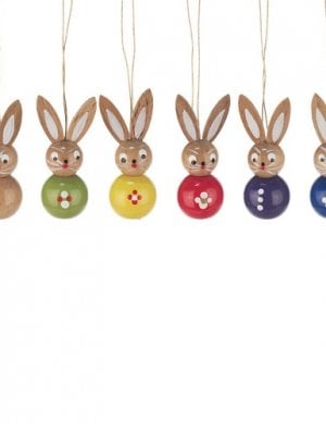 Hanging easter bunnies (6 pieces)