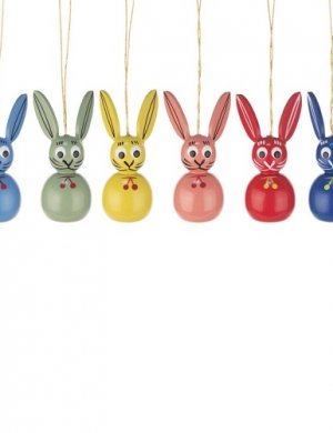 Hanging easter bunnies (6 pieces)