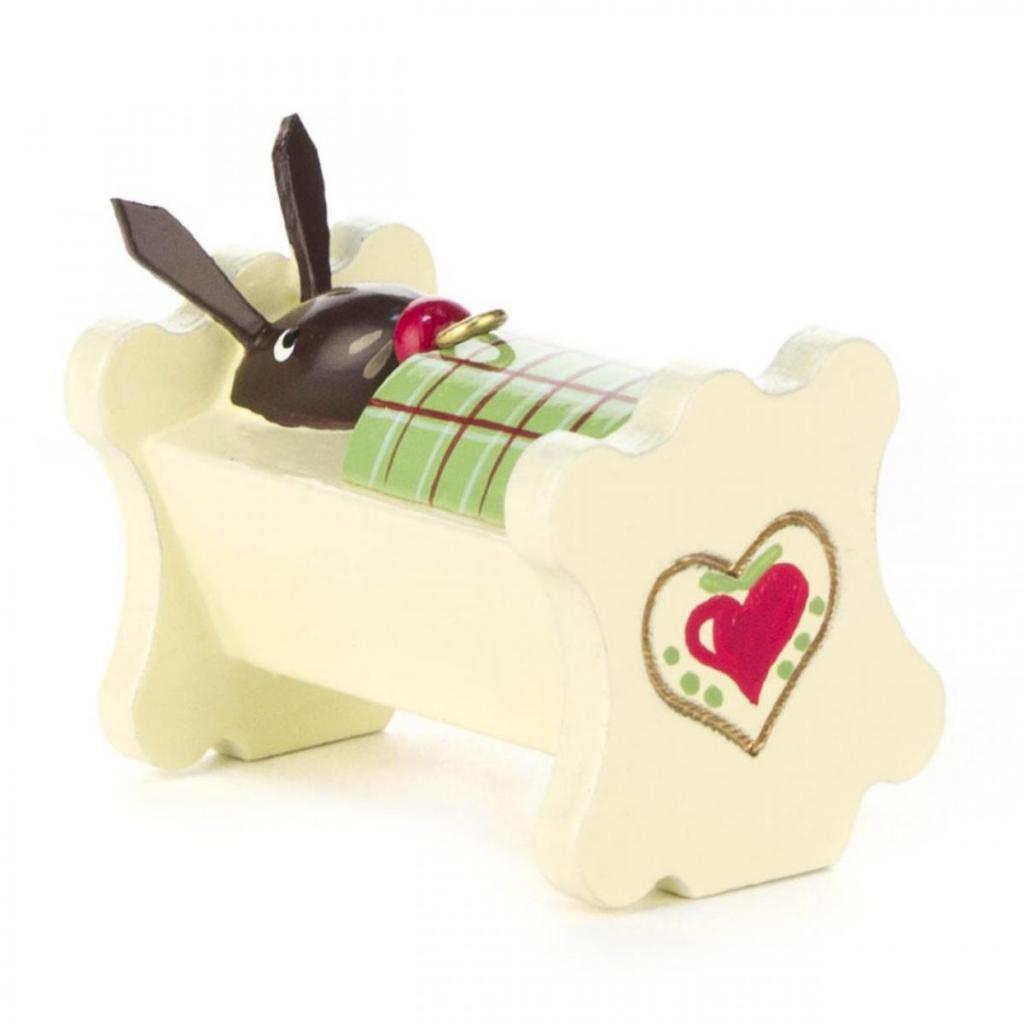 Easter bunny baby in cradle