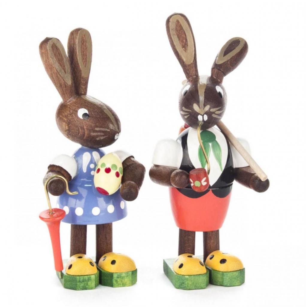 Easter bunny couple With egg, umbrella and whistle