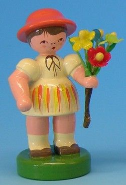 Flower girl light yellow / orange with bouquet