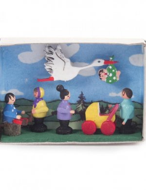 Matchbox Stork with children