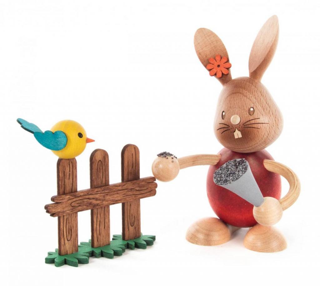Easter Bunny Stupsi with bird