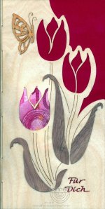 Greeting card gift of money tulips