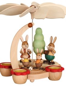 Easter pyramid rabbit family for tealights