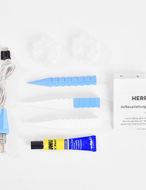 Herrnhuter Stern plastic 13cm blue / white (incl.LED)