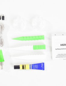 Herrnhuter Stern plastic 13cm green / white (incl.LED)