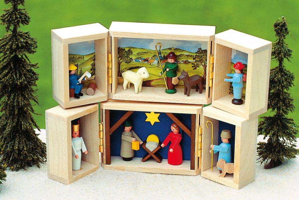 Miniature shrine nativity scene