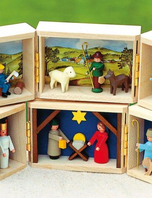 Miniature shrine nativity scene