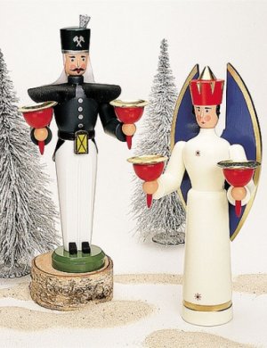 Traditional figures angel candlesticks