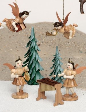 floating angel with harmonica