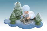 Snow Maiden on a cloud on sleigh