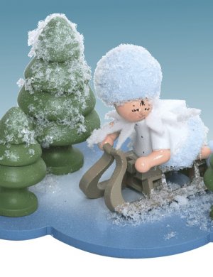 Snow Maiden on a cloud on sleigh