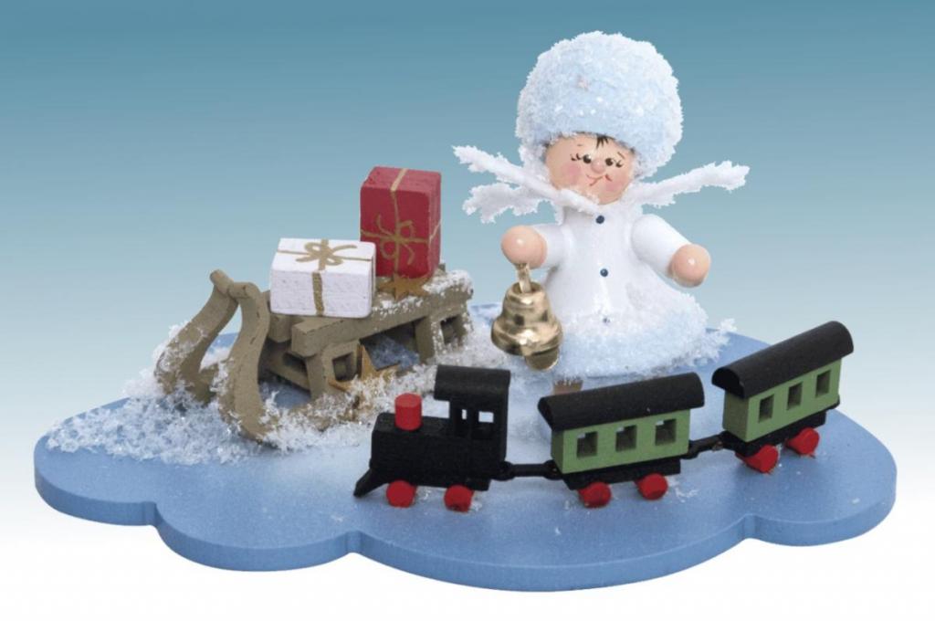 Snow Maiden on a cloud with train
