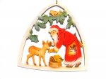 Window picture Santa Claus with deer, colored