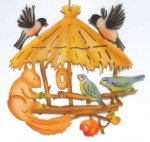 bird house with squirrel, coloured