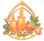 Window picture advent bowl, coloured