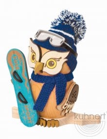 Incense Smoker owl with snowboard