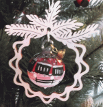 Tree decoration glass ball railway, in the branch
