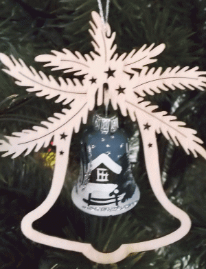Tree decoration glass bell winterhouse