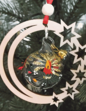 Tree decoration advent candle in the starmoon