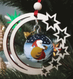 Tree decoration glass ball Santa Claus in the starmoon