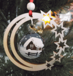 Tree decoration glass ball winter house in the starmoon