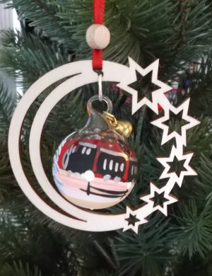 Tree decoration train in the star moon