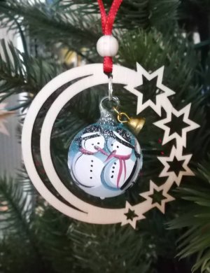 Tree decoration snowman ball in the star moon