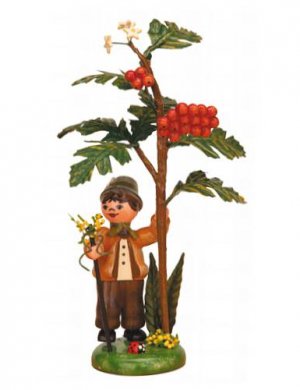 Autumn Kid Boy with Rowanberry