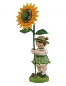 Flower Child Girl with Sunflower