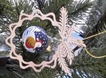 Tree decoration glass Santa-Claus, in the branch 