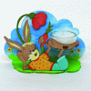 Craft Kit tealight holder Easter bunny, lying