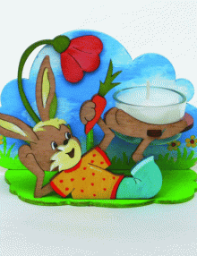 Craft Kit tealight holder Easter bunny, lying