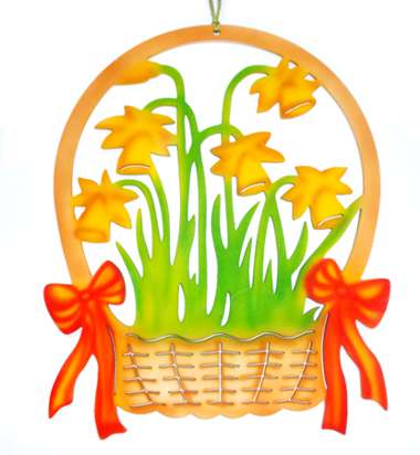 Window Picture Narcissus Basket, colored