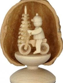 Miniature Cyclist in Walnut Shell