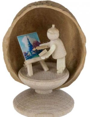 Miniature Painter in Walnut Shell