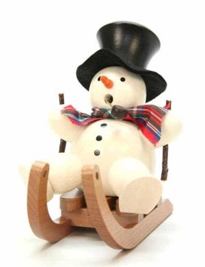 Smoker Snowman on Sledge