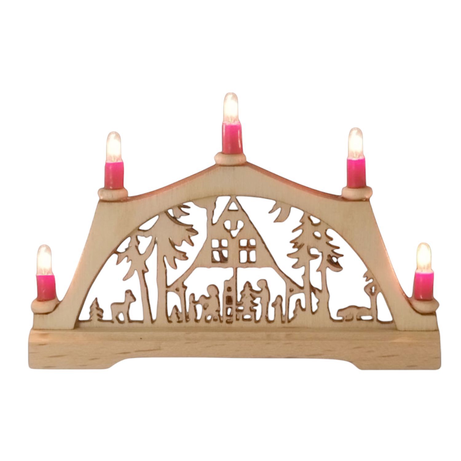 Mini candle arch forest house, electric candles