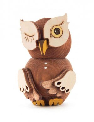 Wooden Figure Mini-Owl Stained