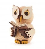 Wooden Figure Mini-Owl with Book