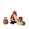 miniaturset 3, santa claus with wheelbarrow and bag