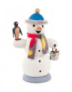 Smoker snowman with penguin